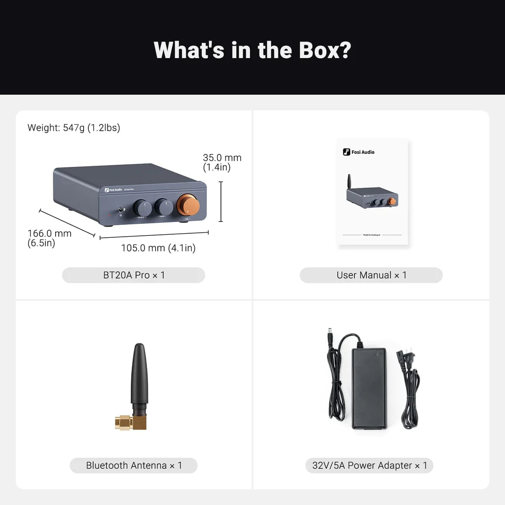 Fosi Audio BT20A PRO Bluetooth Power Amplifier