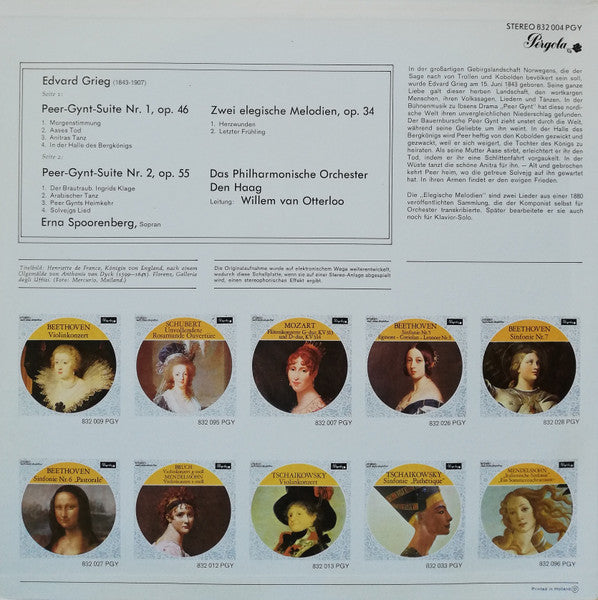 Grieg, Das Philharmonisches Orchester Den Haag, Willem Van Otterloo – Zwei Elegische Melodien / Peer-Gynt-Suiten Nr. 1 and Nr. 2