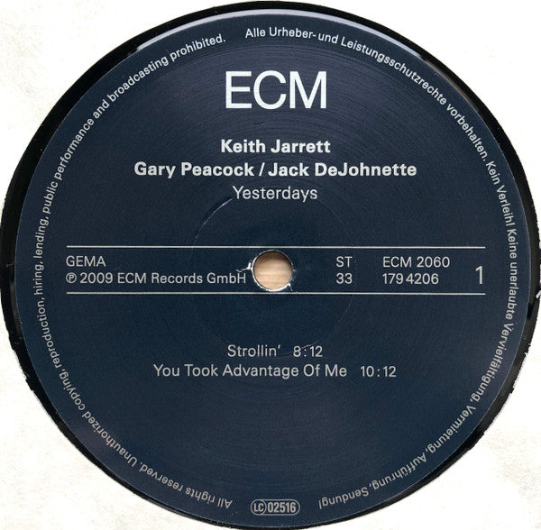 Keith Jarrett / Gary Peacock / Jack DeJohnette – Yesterdays